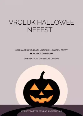 zwarte minimale Halloween uitnodiging