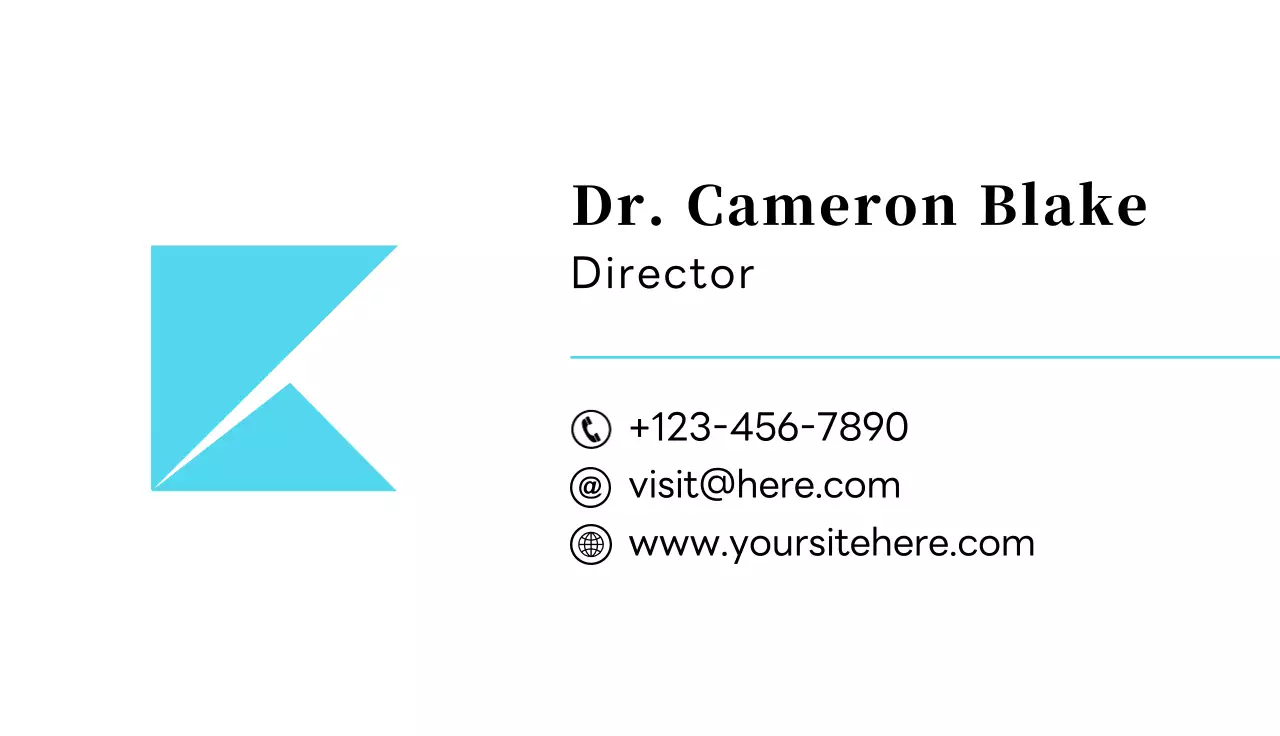 tarjeta de visita geométrica azul