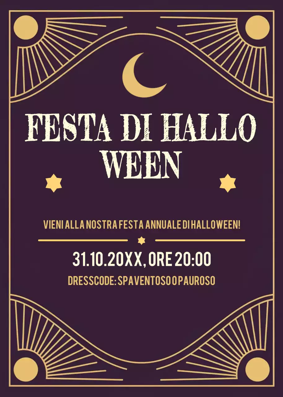 invito di Halloween vintage viola