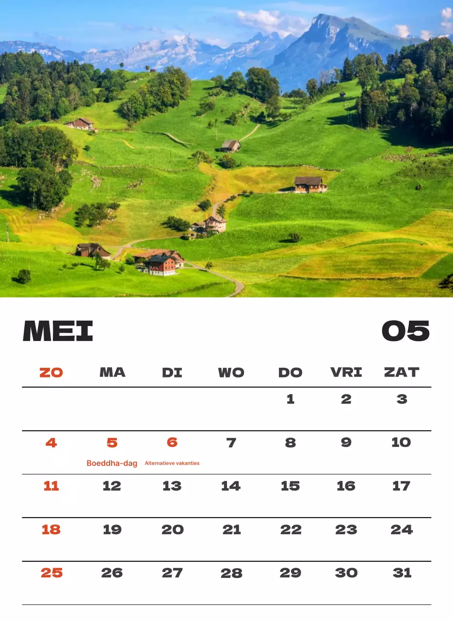 Hemels schone kalender