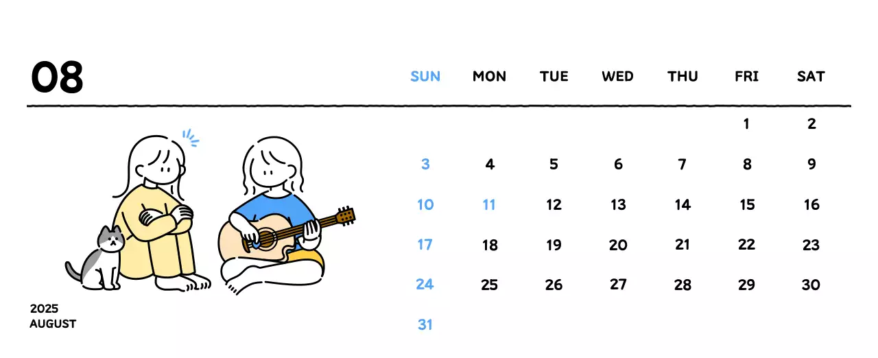 可愛らしい禅風イラストカレンダーカレンダー