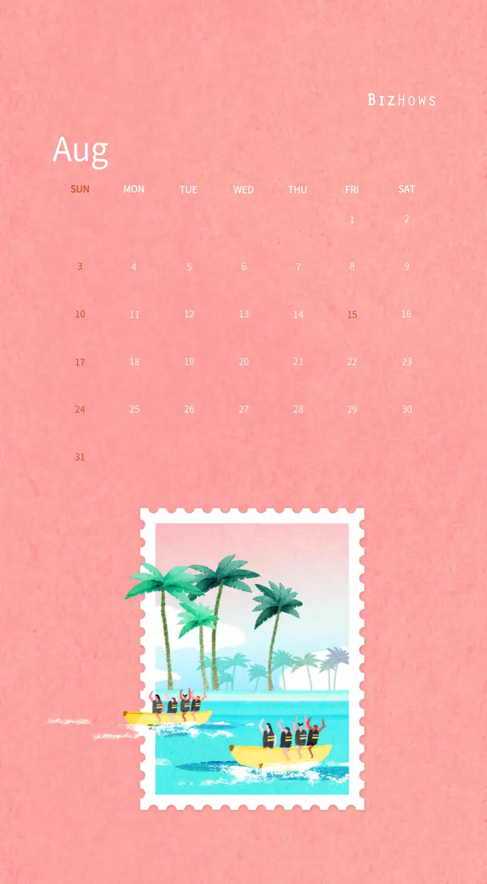 Stamp illustration with a warm concept