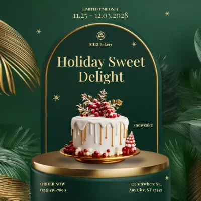 Green Elegant Holiday Promotion Social Media Post