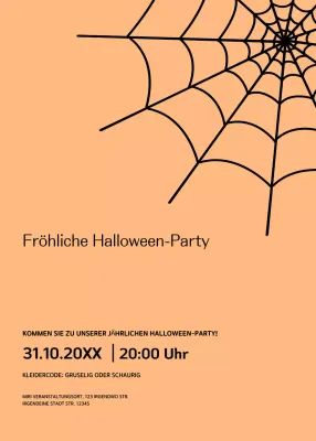 Schwarz-orangefarbene Halloween-Party-Einladung