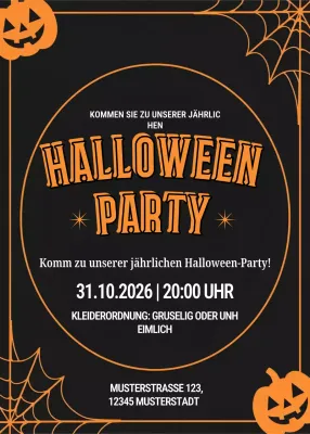 Orange Retro-Halloween-Einladung