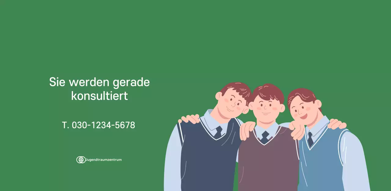 Kalender mit Jugendillustrationen auf gelb-grünem Hintergrund