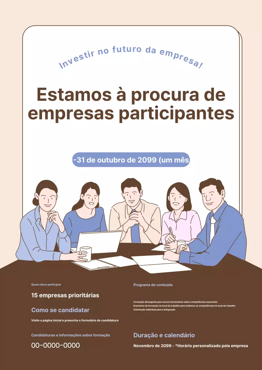 Anúncio de emprego bege simples