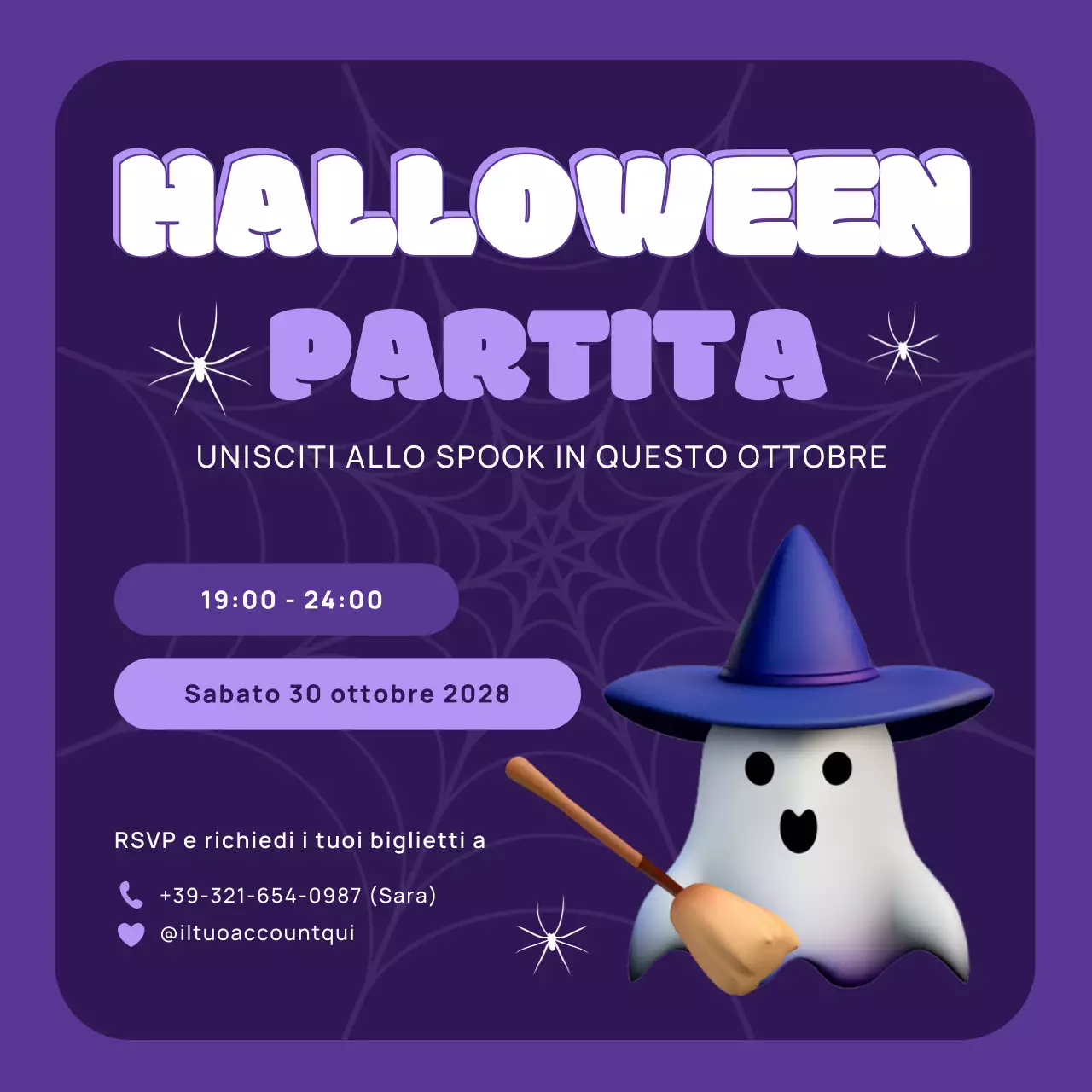Divertente 3D semplice invito alla festa di Halloween per bambini
