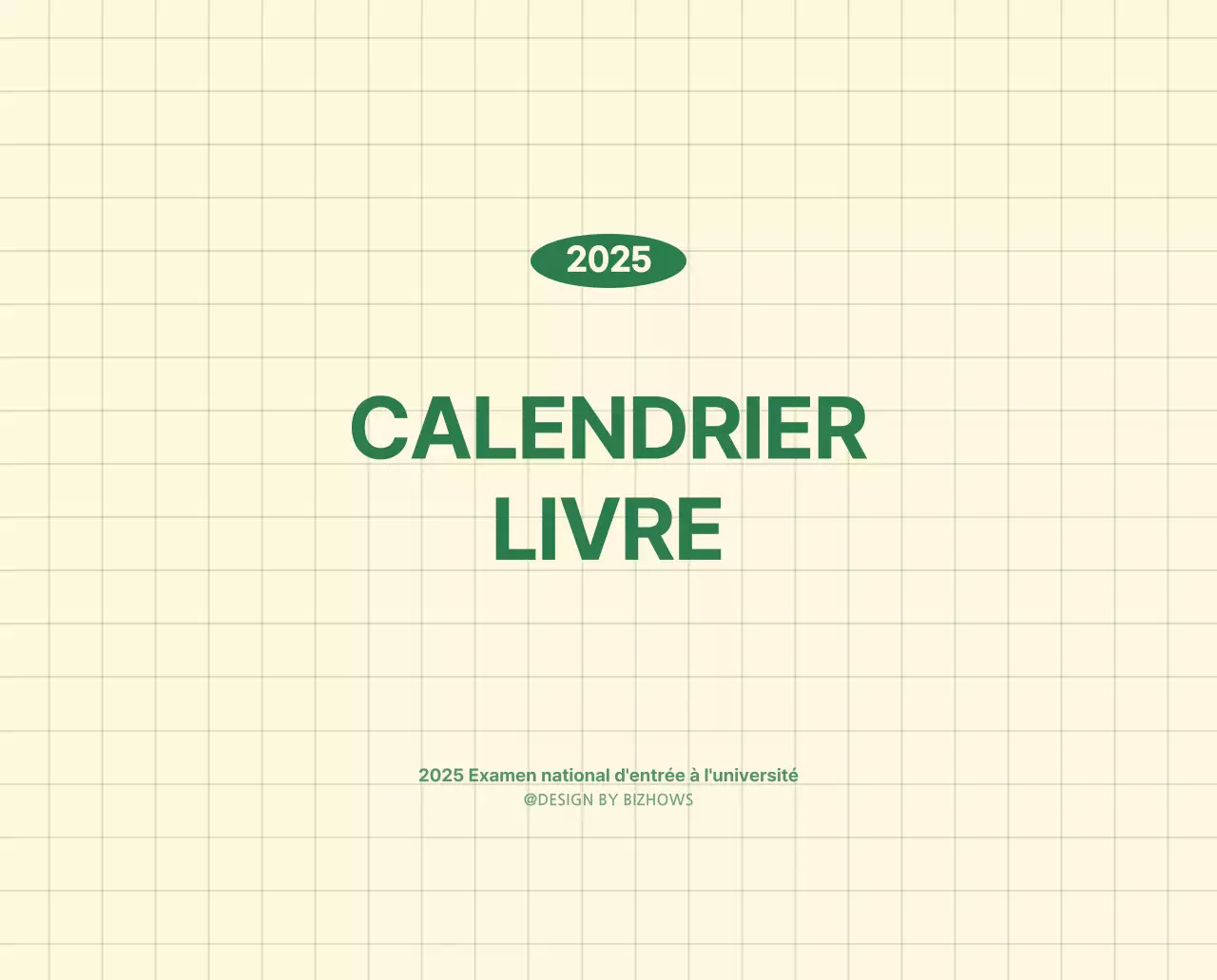 Calendrier mural SAT D-Day concept notepad en vert et jaune clair