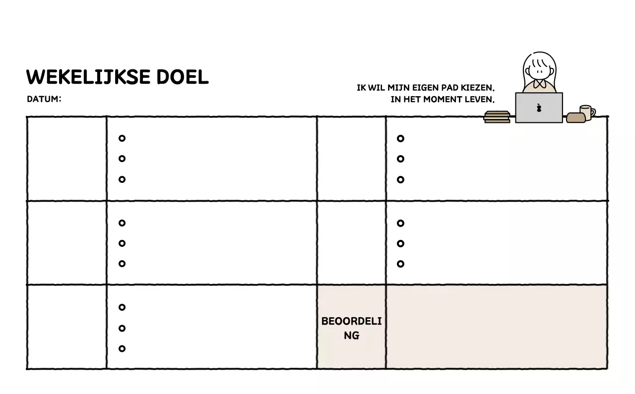 Geïllustreerde kalender met een mooie lijnstijl
