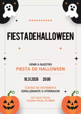 Invitación de Halloween retro naranja