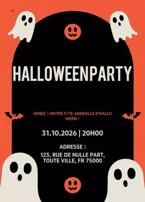 Invitation rétro orange pour Halloween
