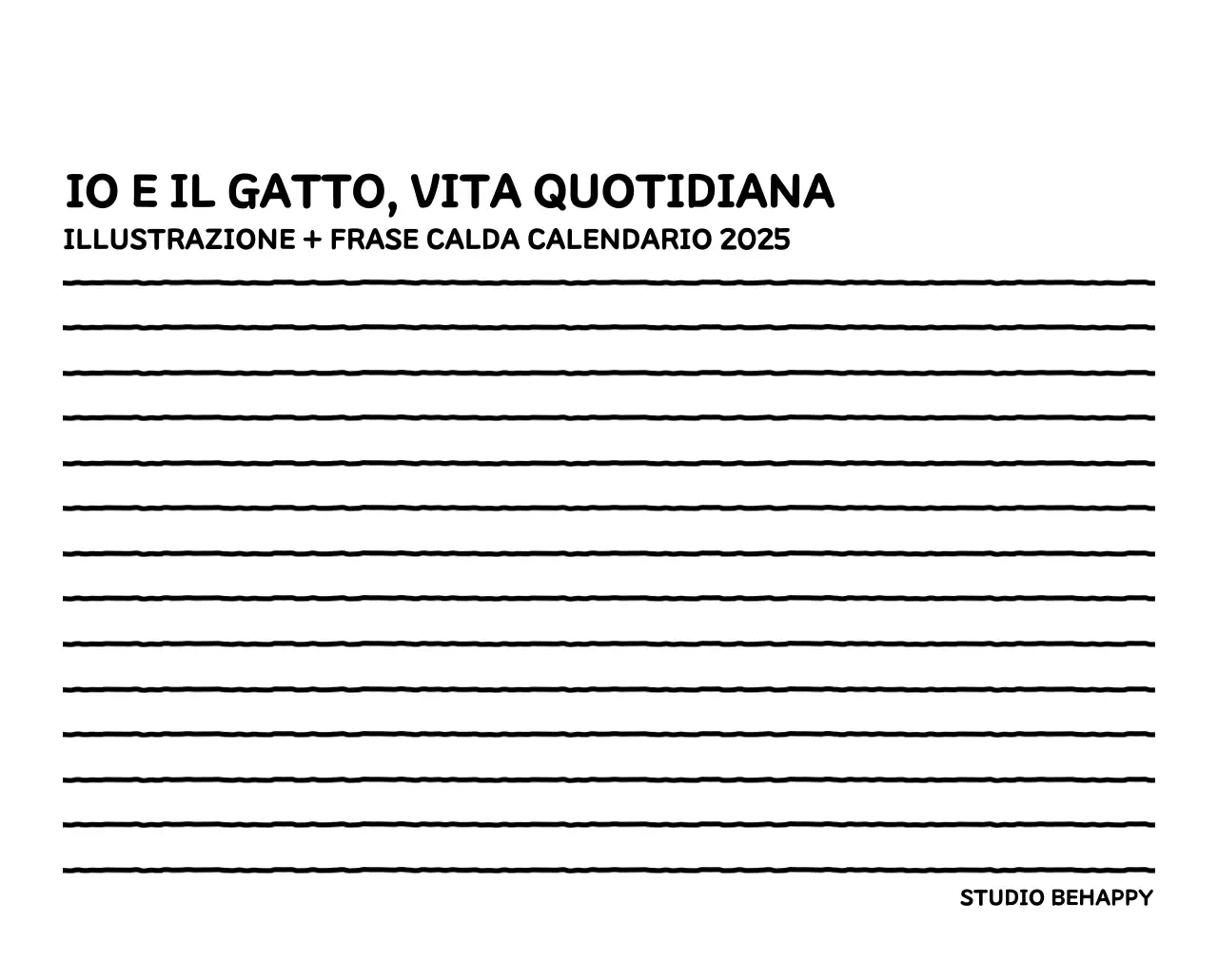 Calendario illustrato con un grazioso stile di linee