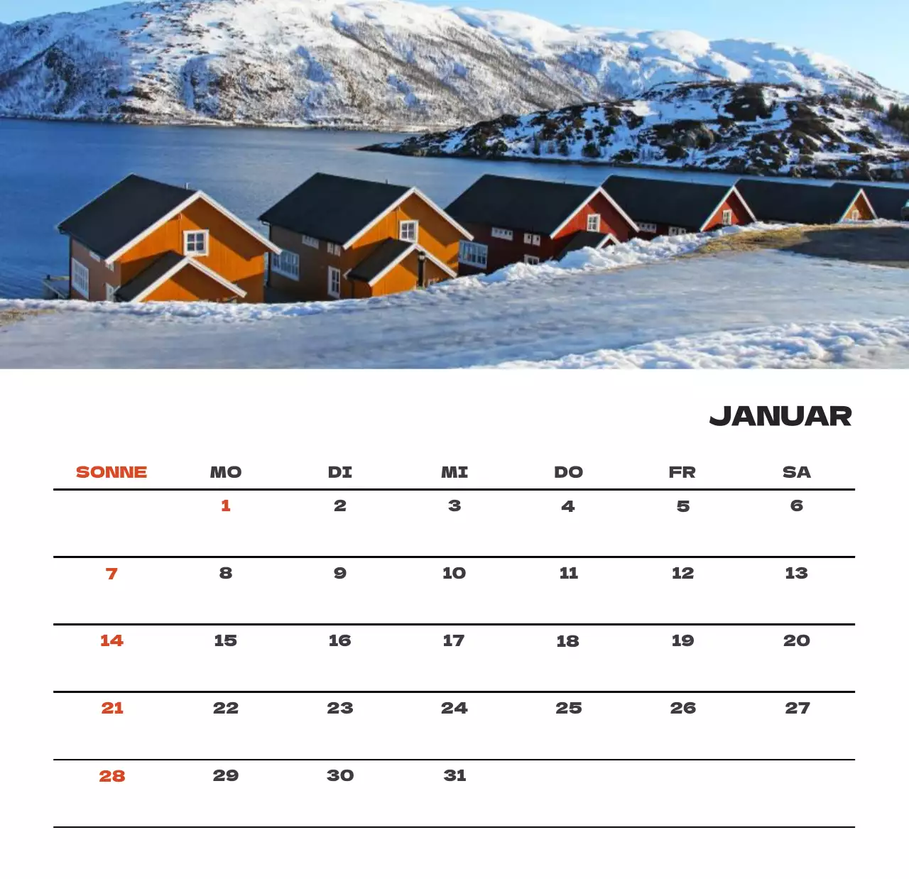 Himmel Foto sauber Kalender
