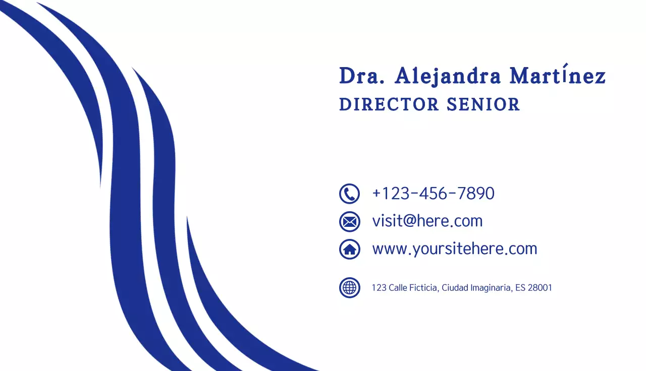 tarjeta de visita profesional azul