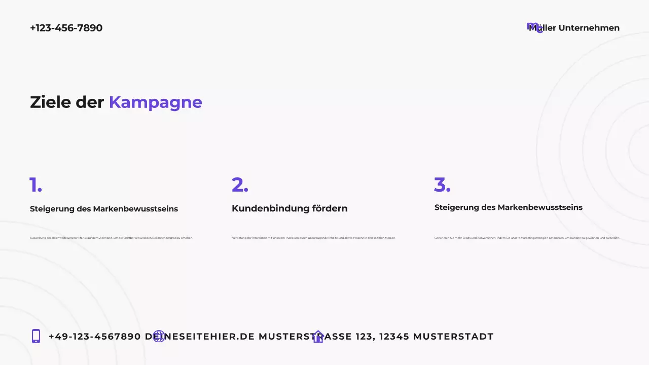 Lila moderner Marketingplan
