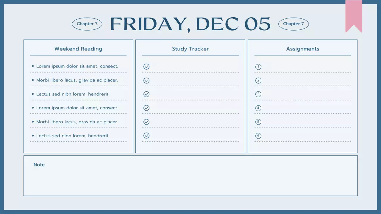 Blue Simple Class Planner Presentation