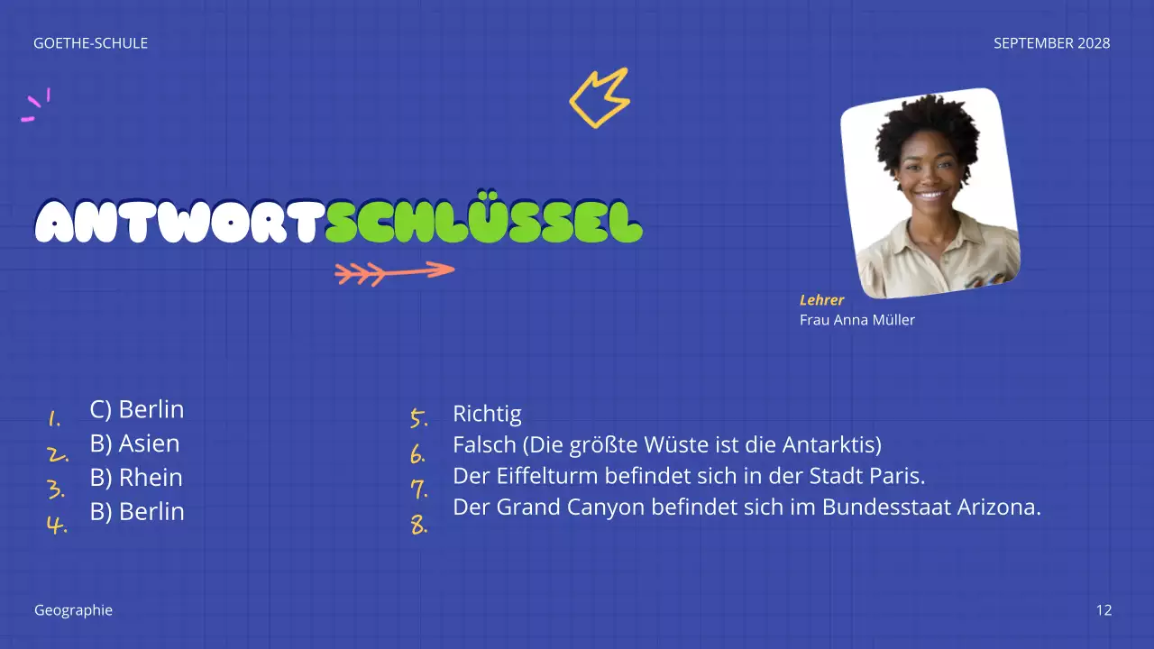 blaues spielerisches Quiz Ankündigung