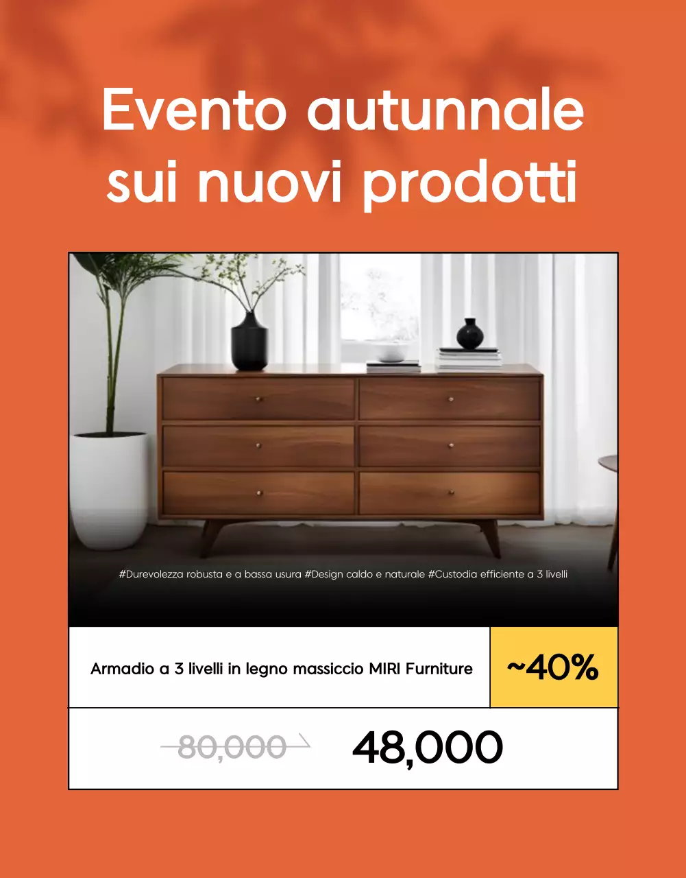 Promuovere un'offerta di sconto Orange Modern