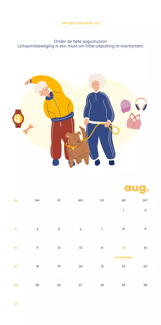 Zakelijke kalender met leuke illustraties