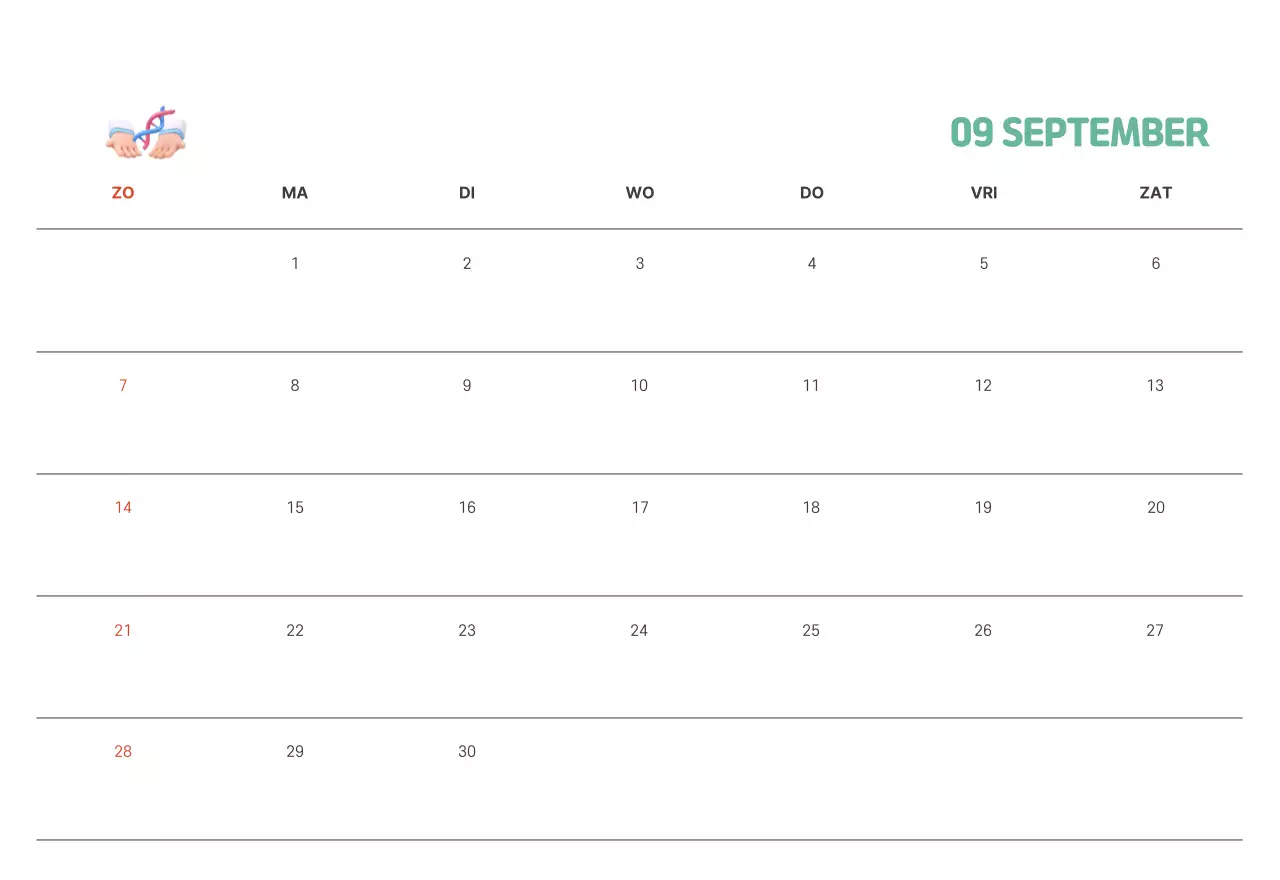 Een feestelijk ziekenhuis met illustraties met gezondheids- en gezinsthema's en kleurrijke accenten