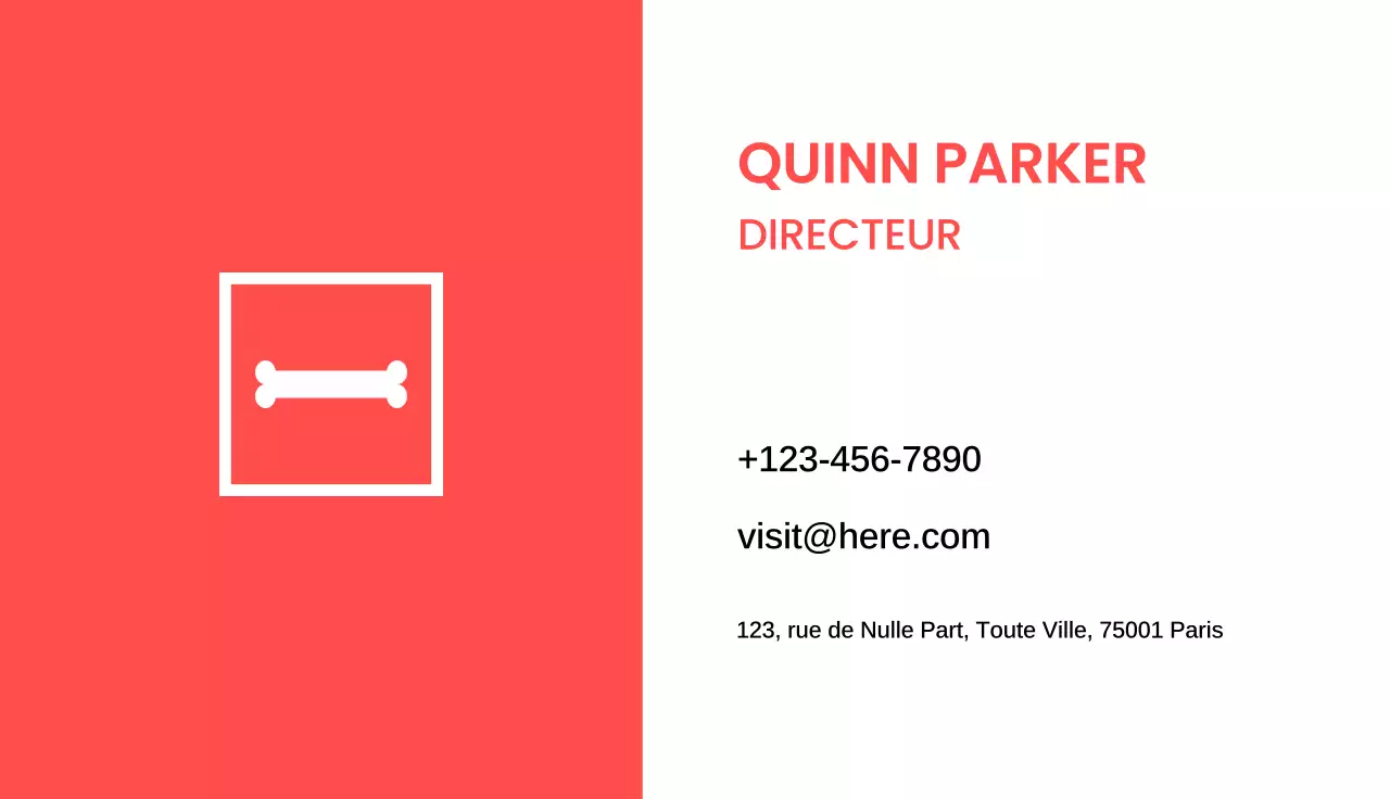 carte de visite minimale rouge