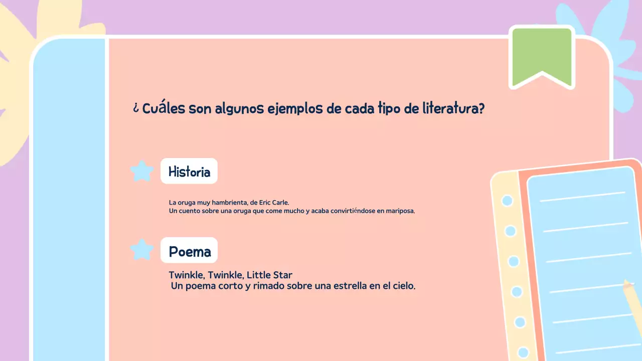 introducción abstracta y colorida al material de clase de literatura