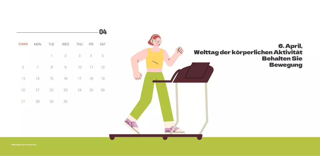 Ein festliches Krankenhaus mit Illustrationen zum Thema Gesundheit und Familie und farbenfrohen Akzenten