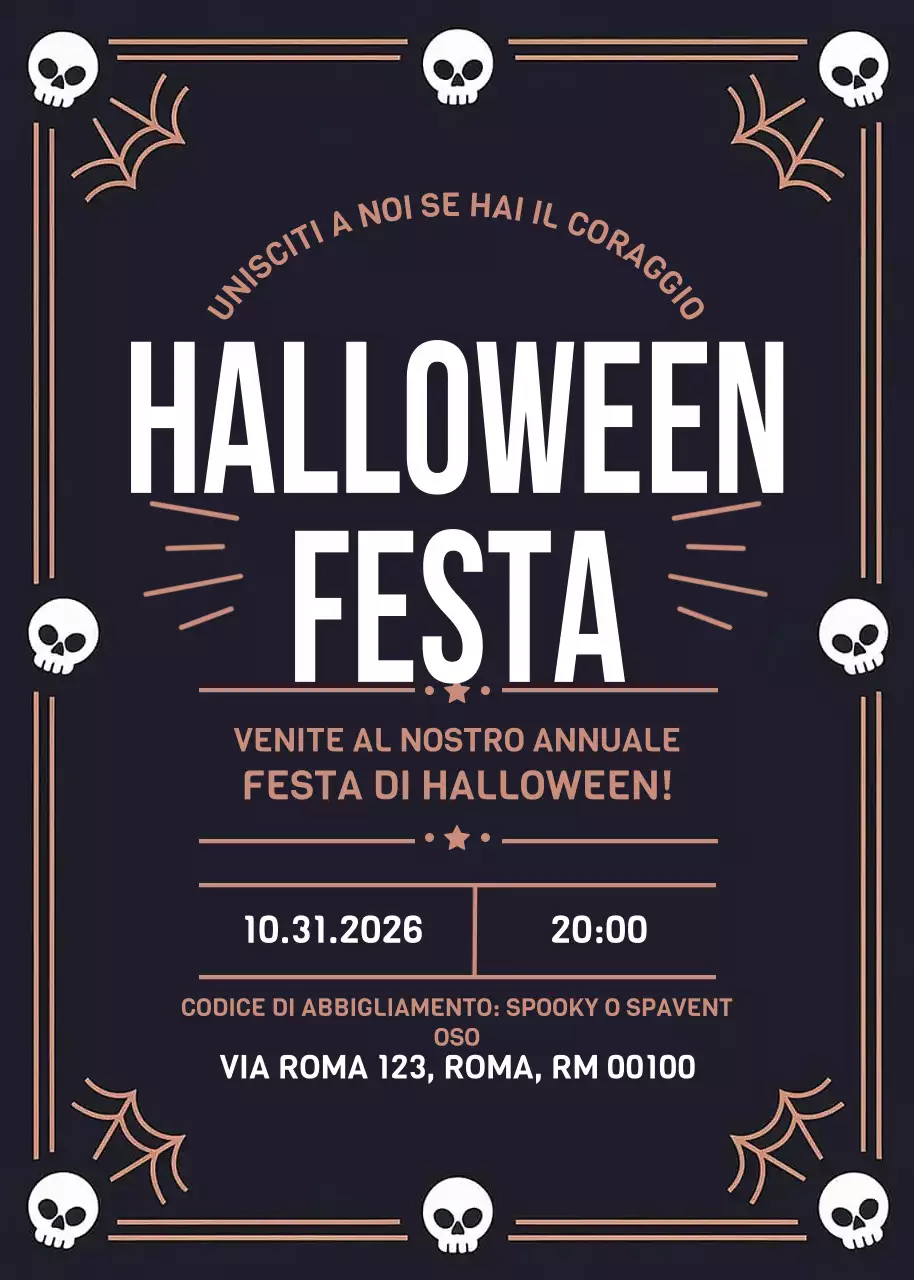 Invito gotico nero per Halloween