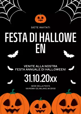 invito tradizionale nero per Halloween
