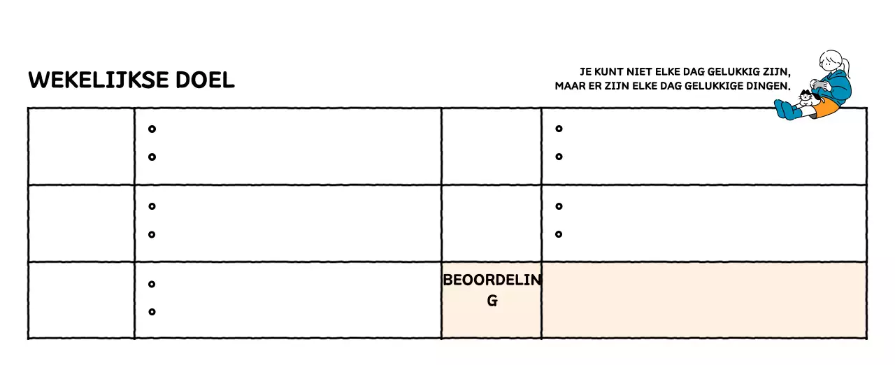 Geïllustreerde kalender met een mooie lijnstijl