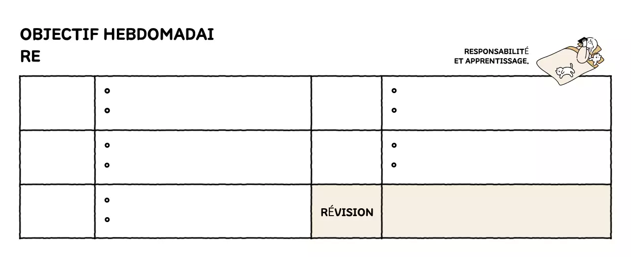 Calendrier illustré avec un joli style de lignes