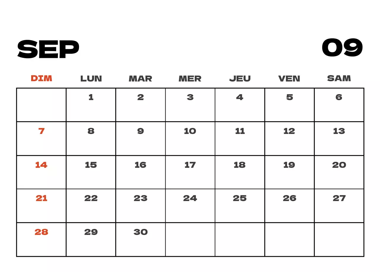Calendrier de nettoyage des photos du ciel
