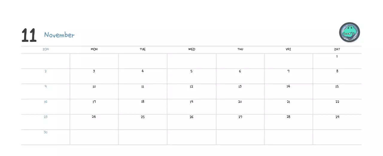 Een kalender met een schattig Ago-illustratieconcept