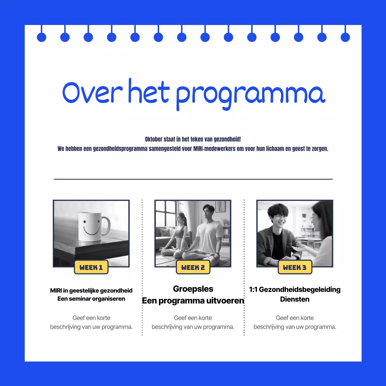 Promoot de gezondheidscampagne van je bedrijf in het blauw.