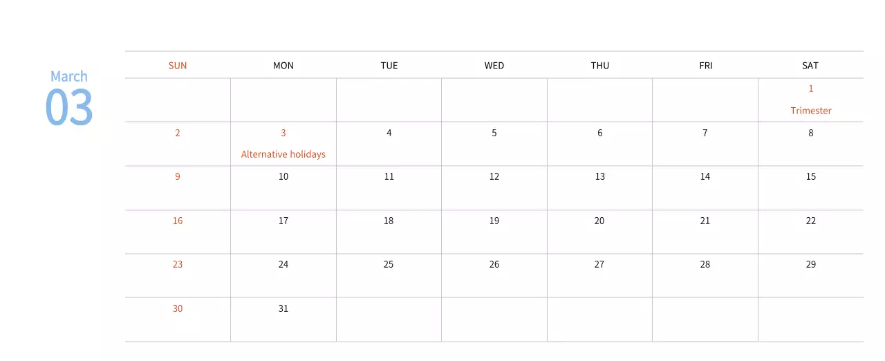 New Year's calendar with a warm, illustrated feel