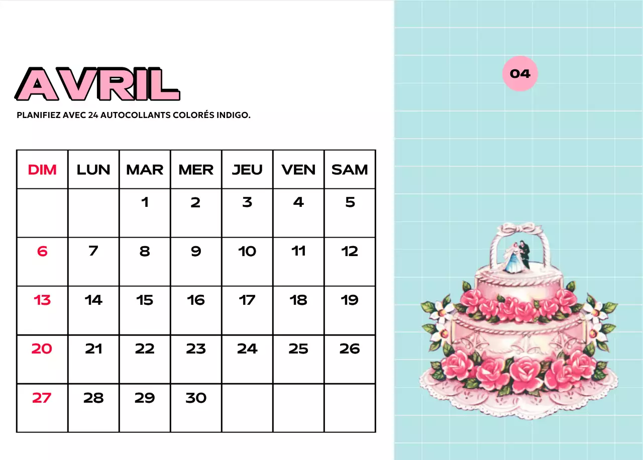 Calendriers colorés avec une variété d'illustrations rétro