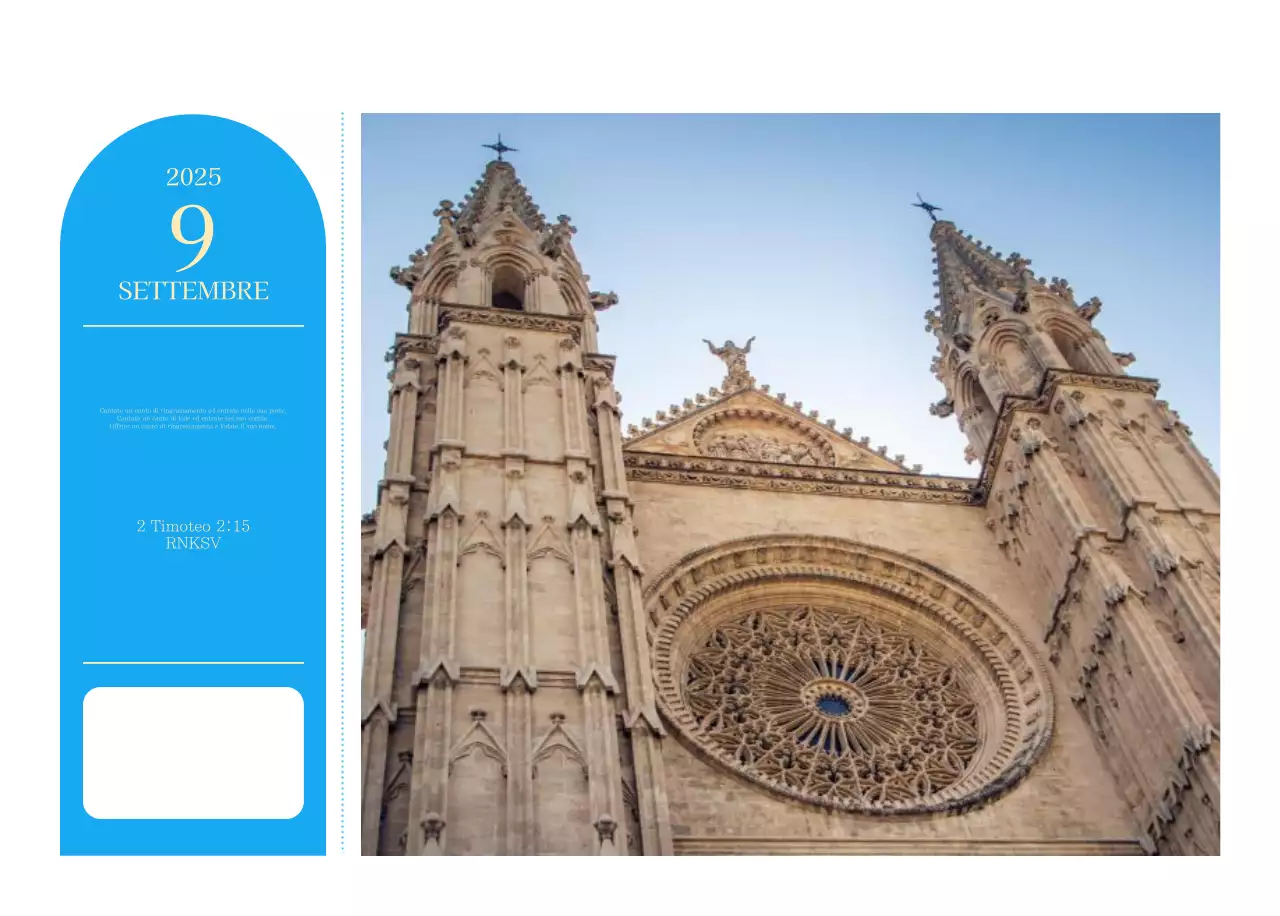 Calendario ecclesiastico blu di concezione moderna