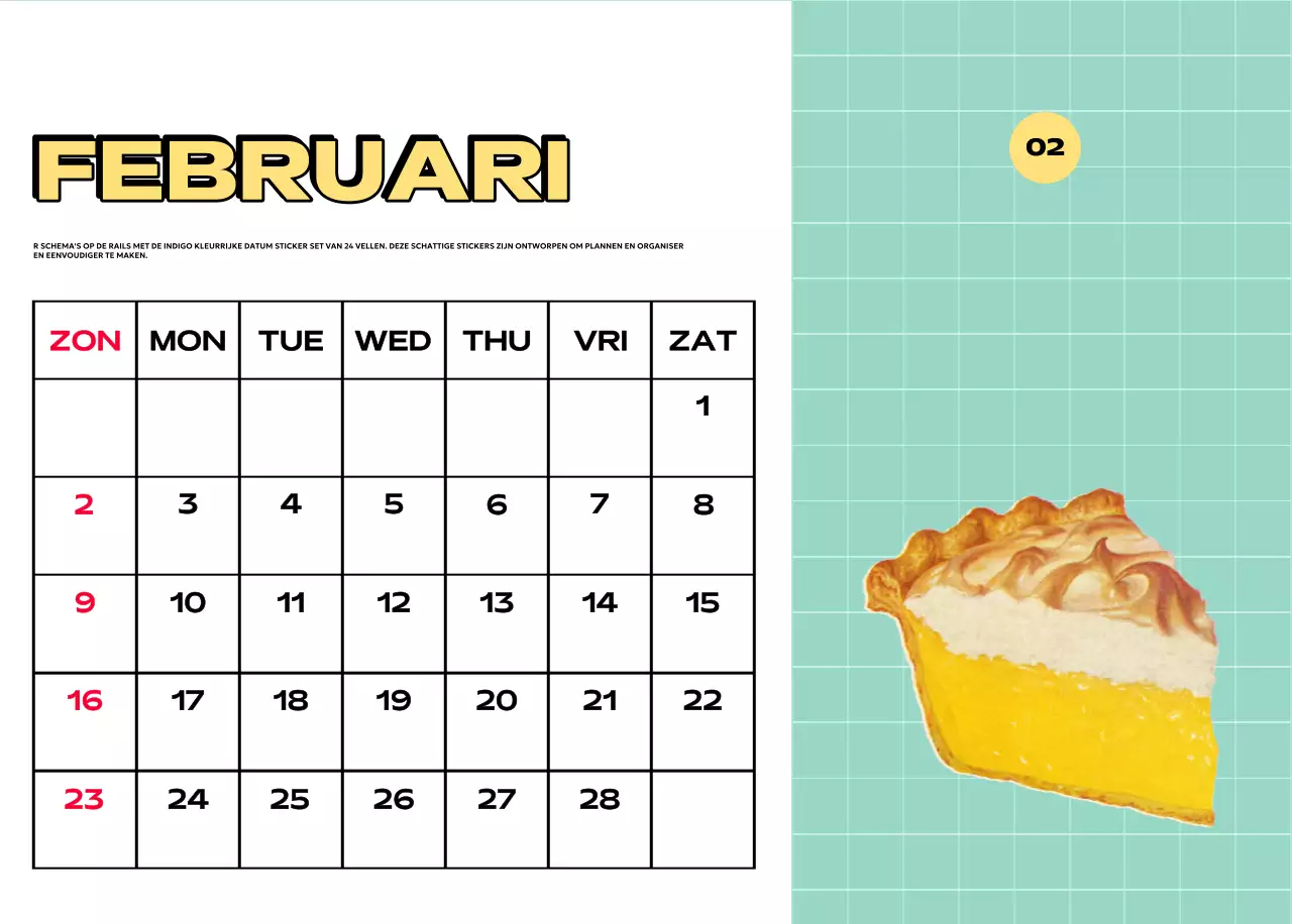 Kleurrijke kalenders met verschillende retro-illustraties