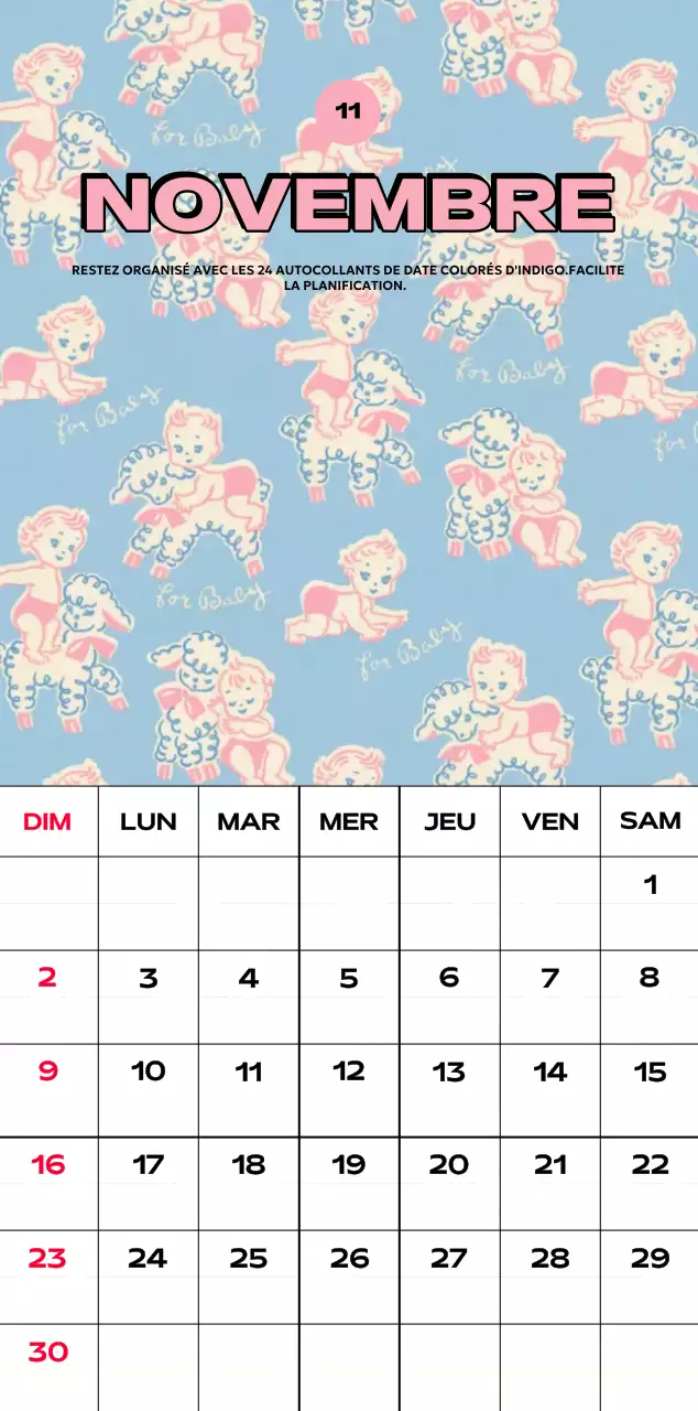 Calendriers colorés avec une variété d'illustrations rétro