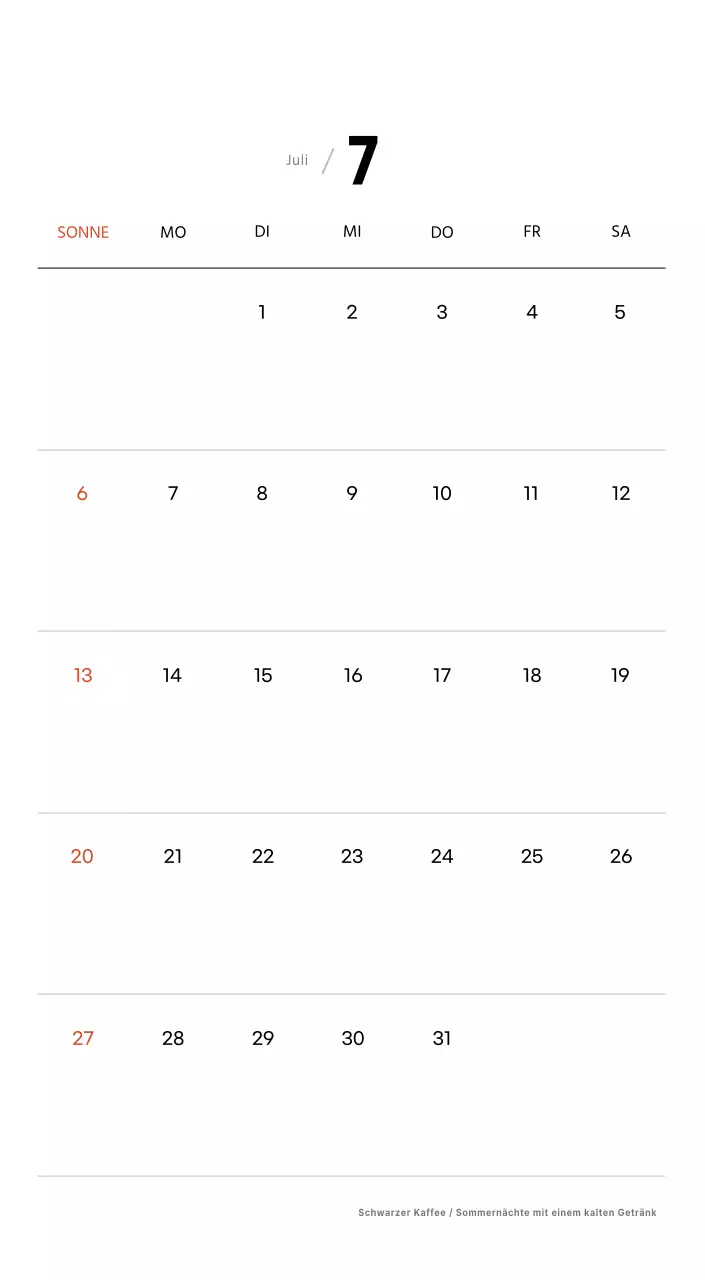 Einfacher Kaffee-Foto-Tischkalender für Cafés in Weißtönen