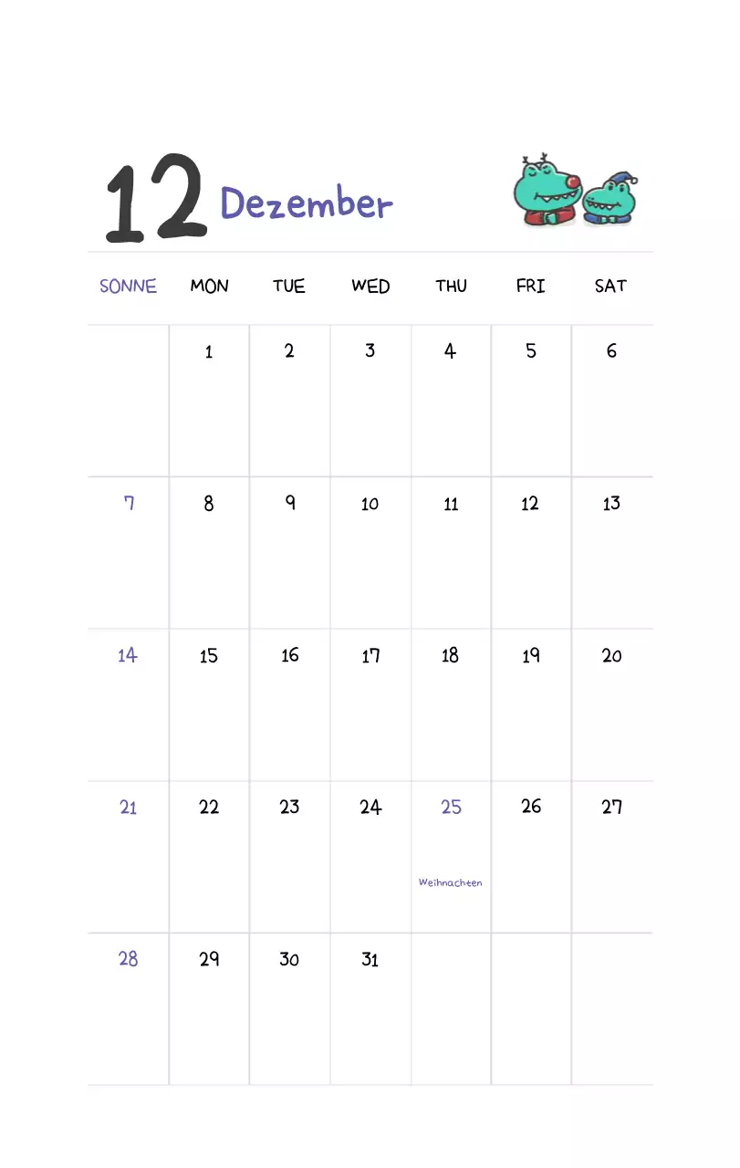 Ein Kalender mit einem niedlichen Ago-Illustrationskonzept