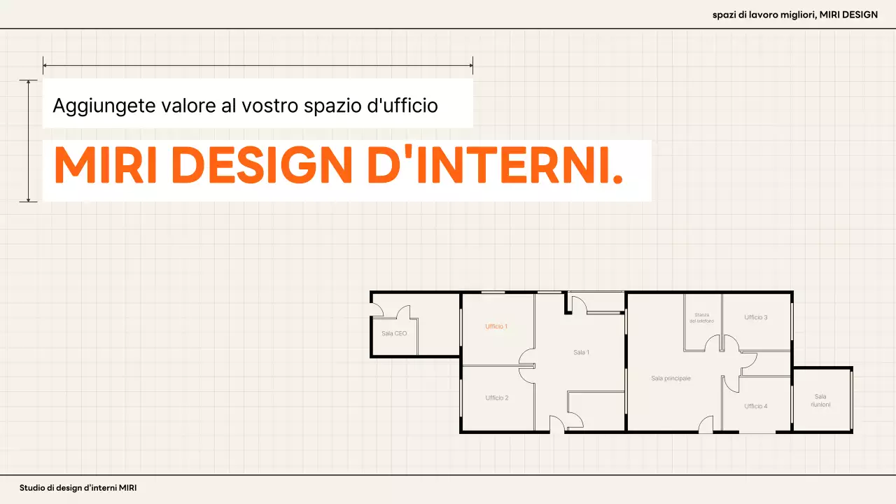 Annuncio di interni moderni arancioni