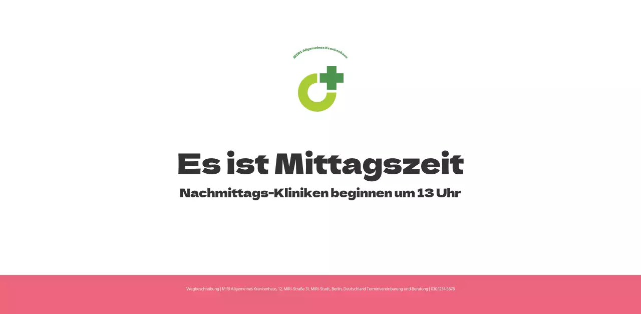 Ein festliches Krankenhaus mit Illustrationen zum Thema Gesundheit und Familie und farbenfrohen Akzenten