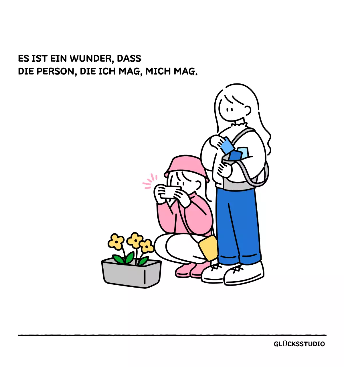 Illustrierter Kalender mit schönem Linienstil