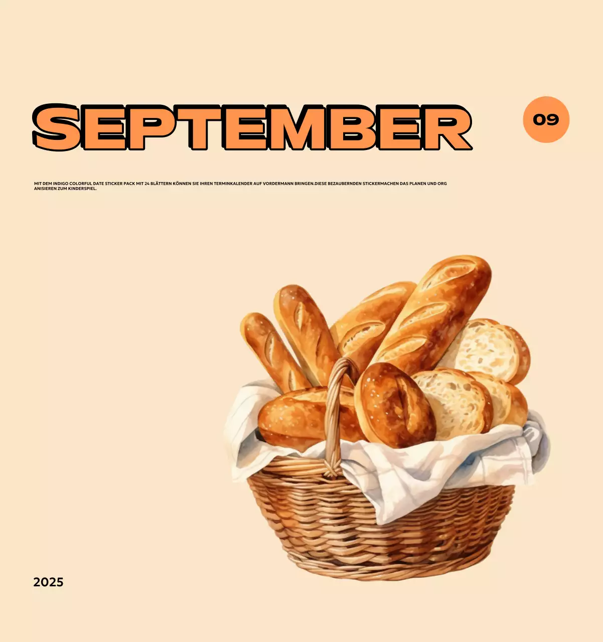 Bunte Kalender mit einer Vielzahl von Retro-Illustrationen