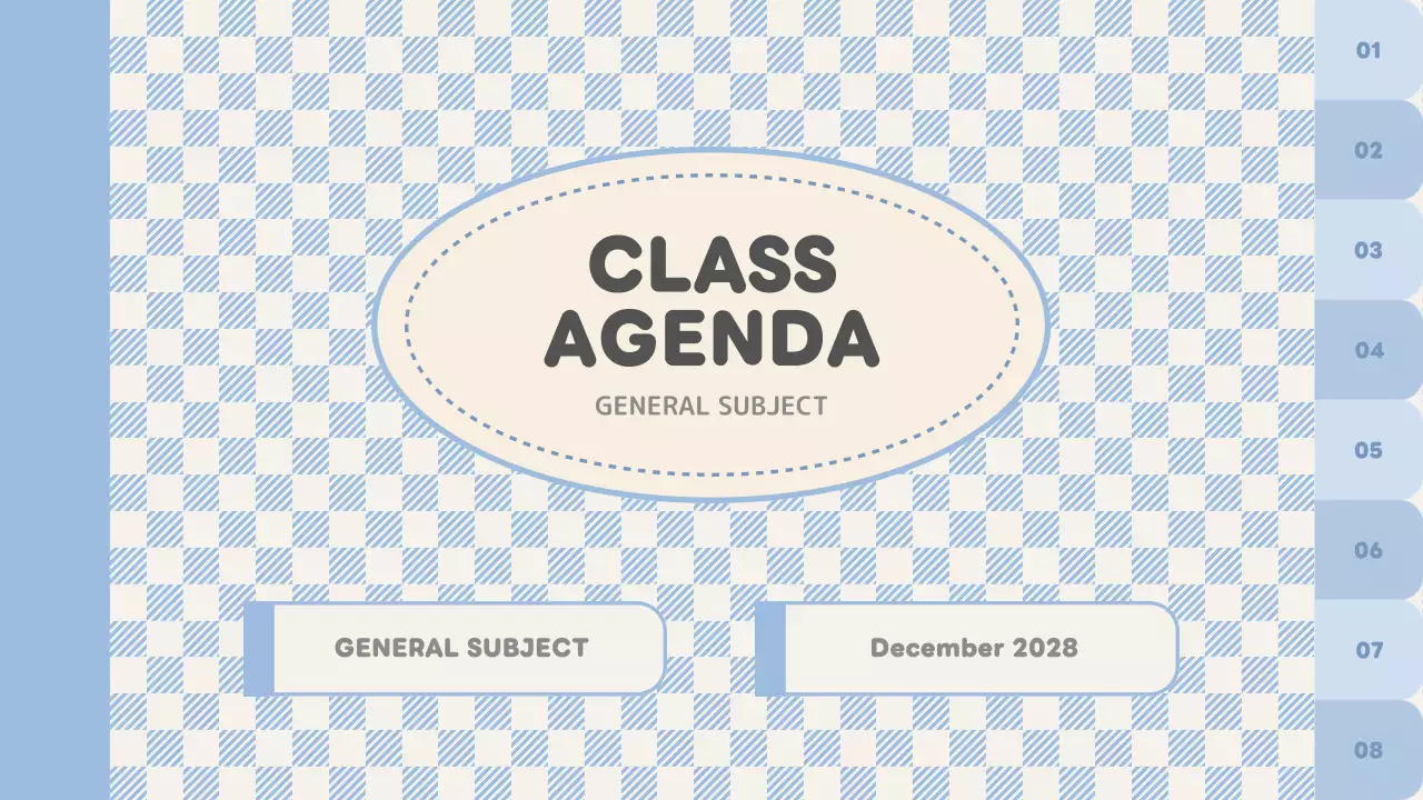 Blue Simple Class Agenda Presentation