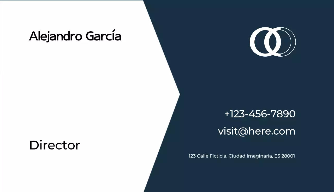 tarjeta de visita moderna azul marino