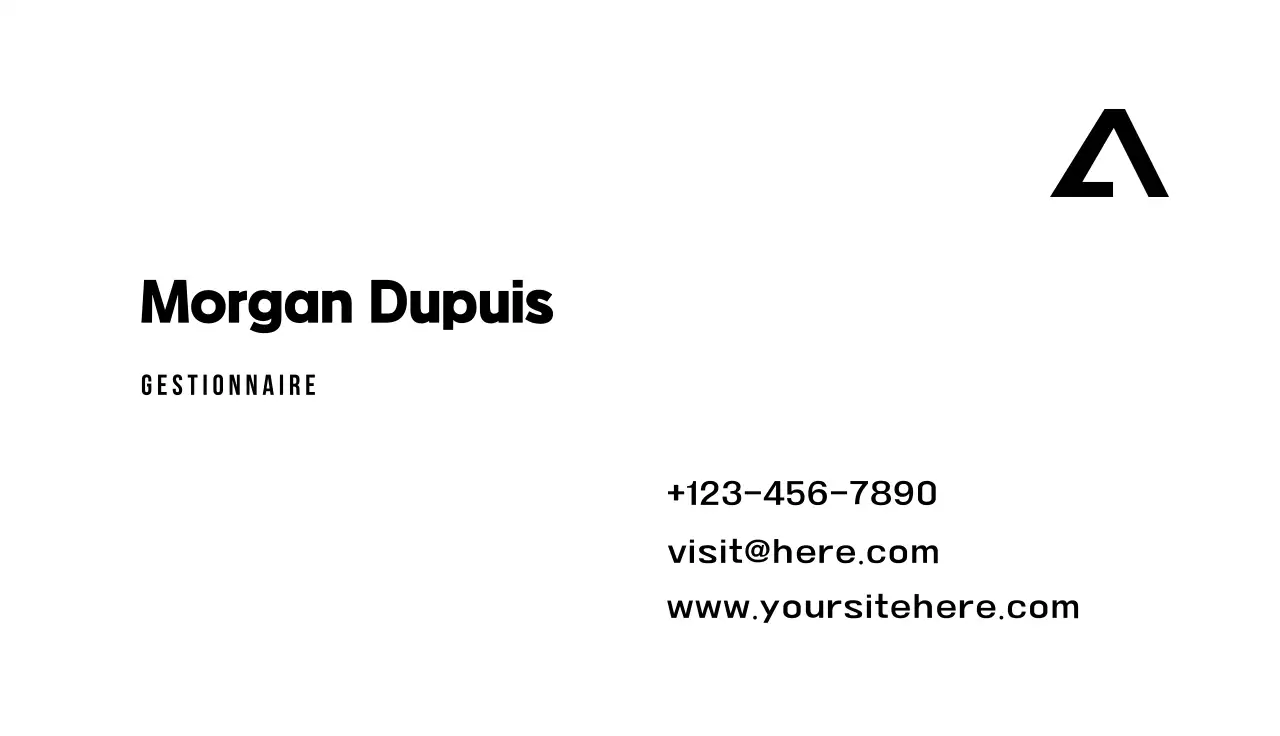 carte de visite minimaliste noire