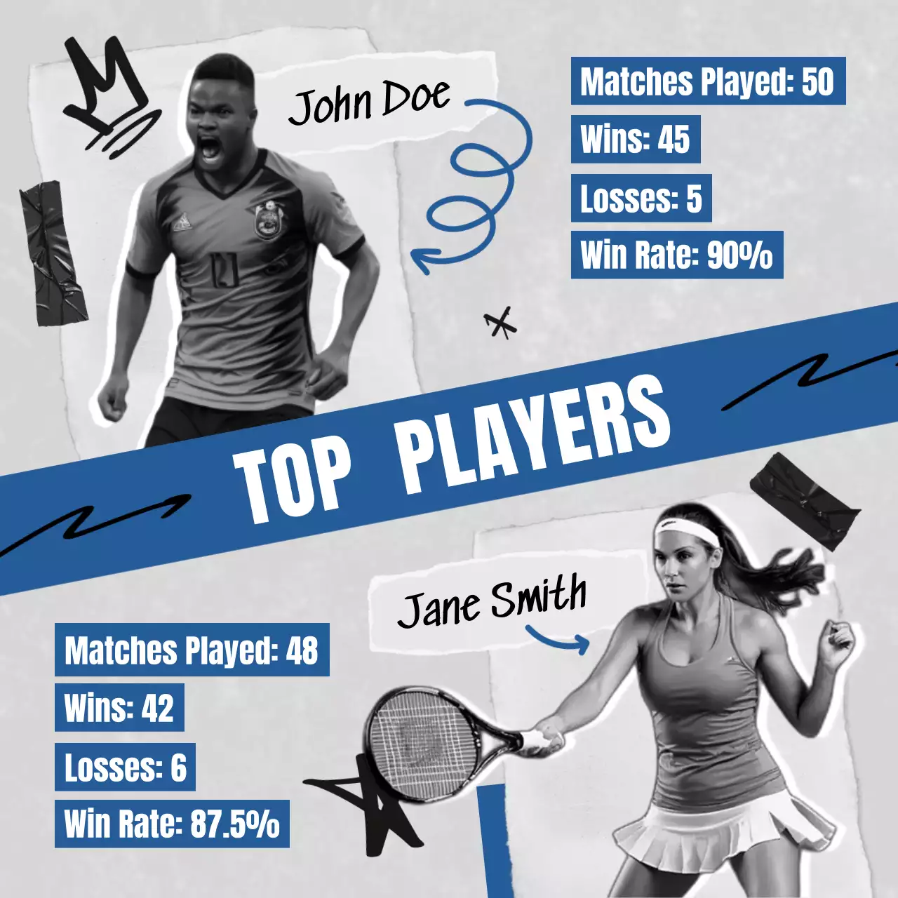 Blue Modern Sports Announcement Social Media Post